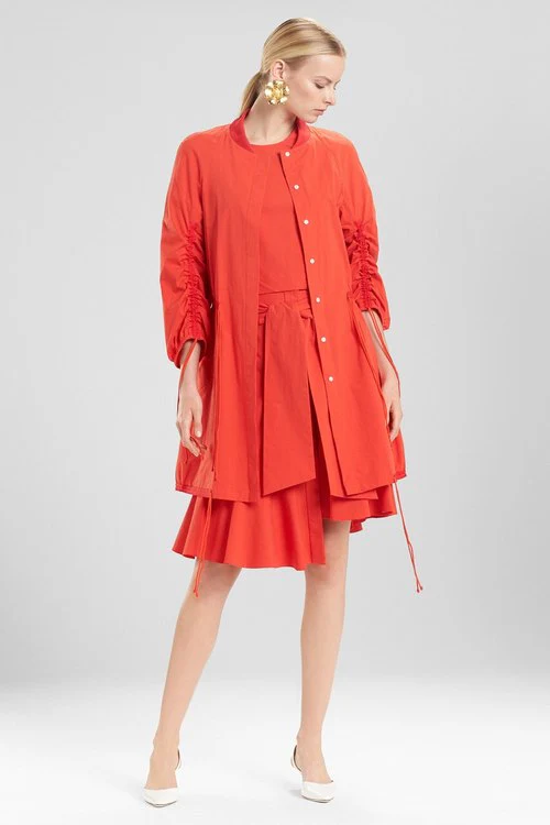 Cotton Poplin Jacket With Ties