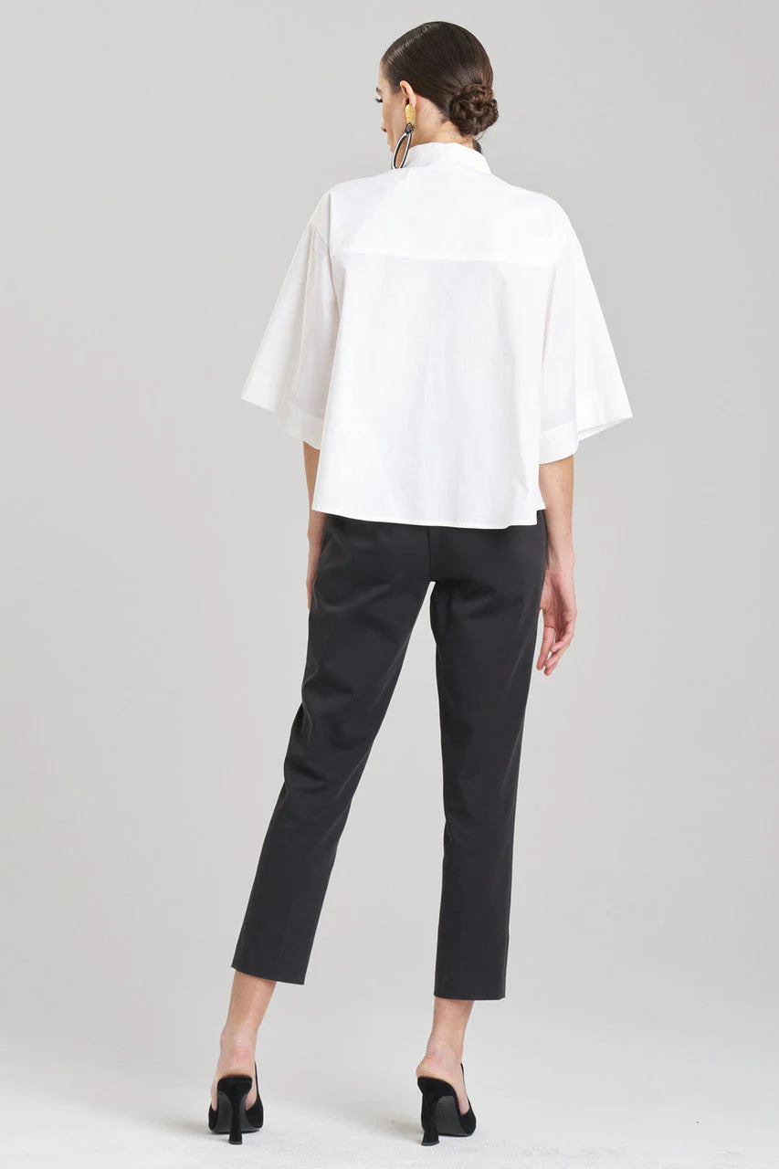 Cotton Poplin Kimono Wrap Shirt - Image 3