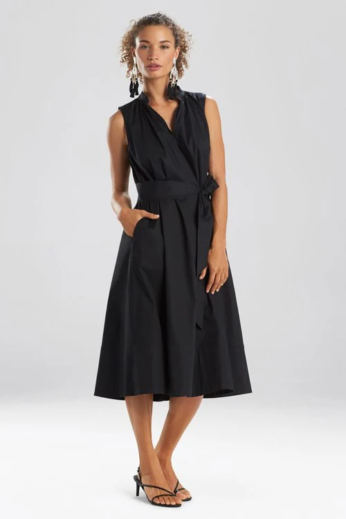 Cotton Poplin Mandarin Sleeveless Dress - Image 7