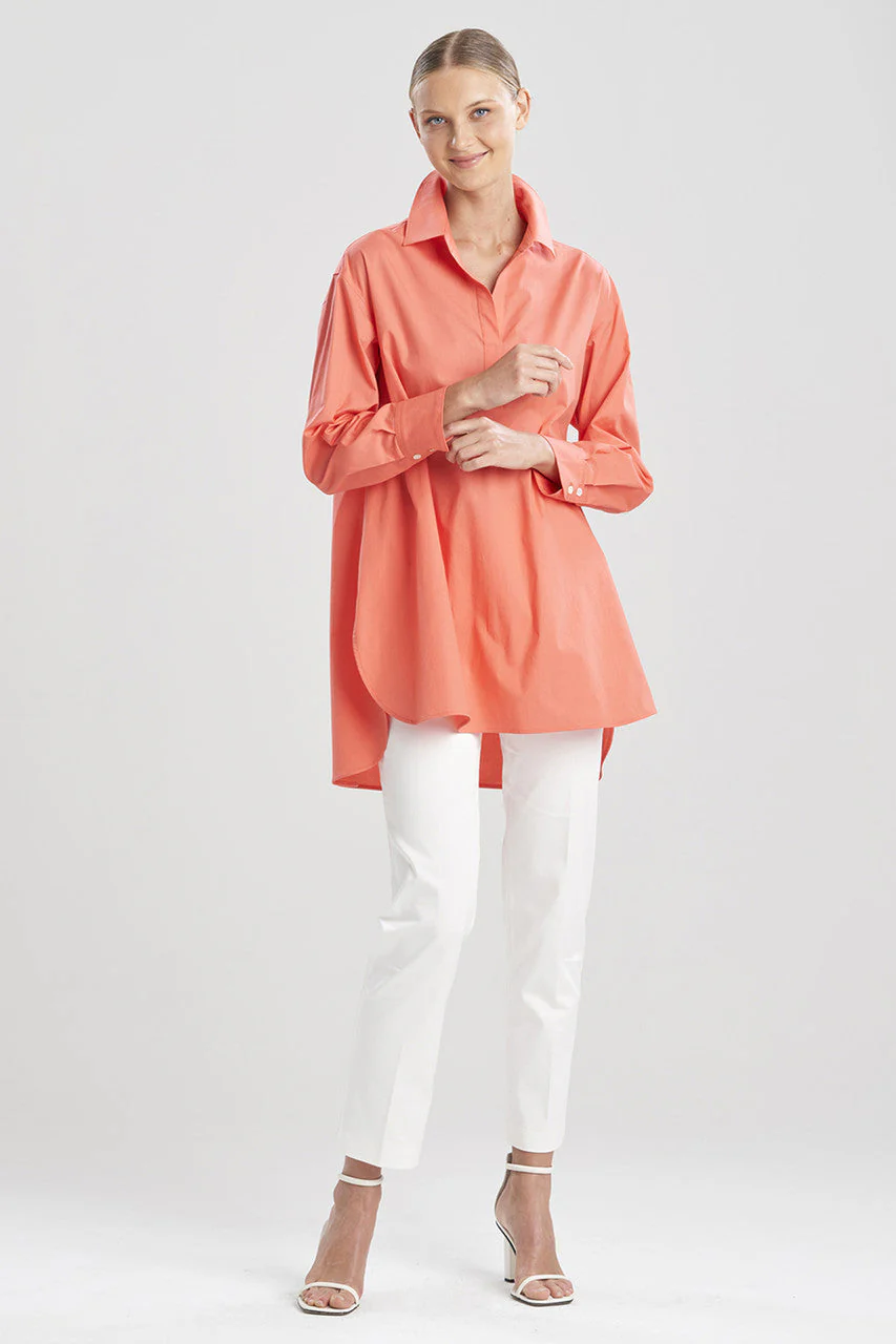 Cotton Poplin Oversized Half Placket Shirt - Image 2
