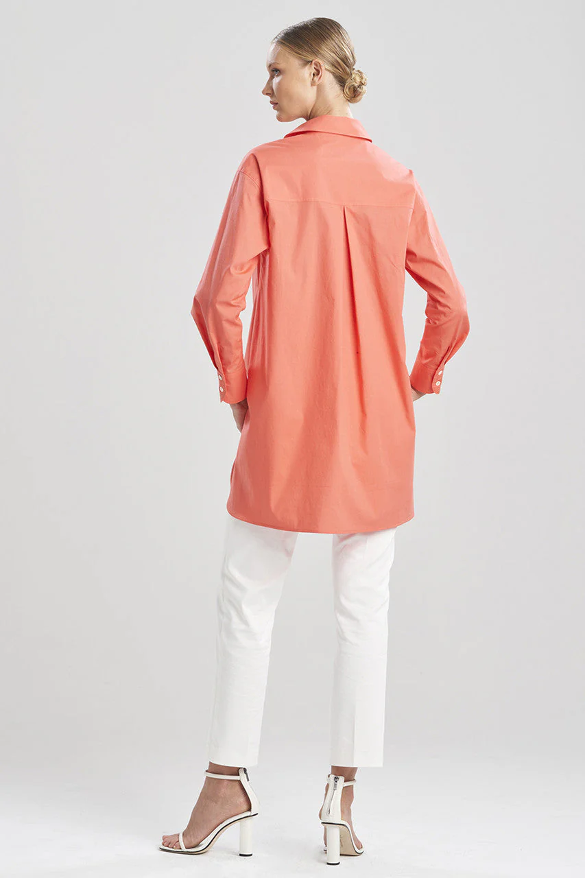 Cotton Poplin Oversized Half Placket Shirt - Image 3
