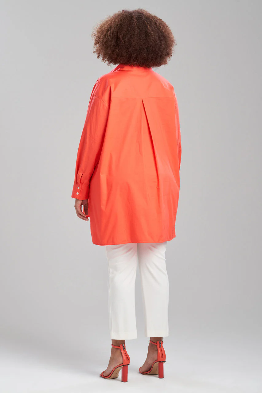 Cotton Poplin Oversized Half Placket Shirt - Image 4