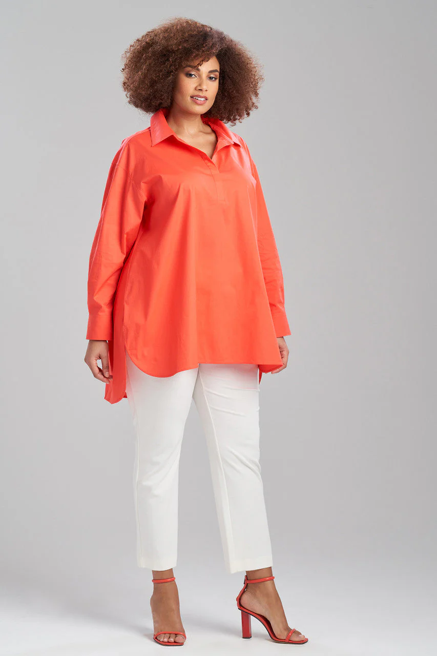 Cotton Poplin Oversized Half Placket Shirt - Image 5