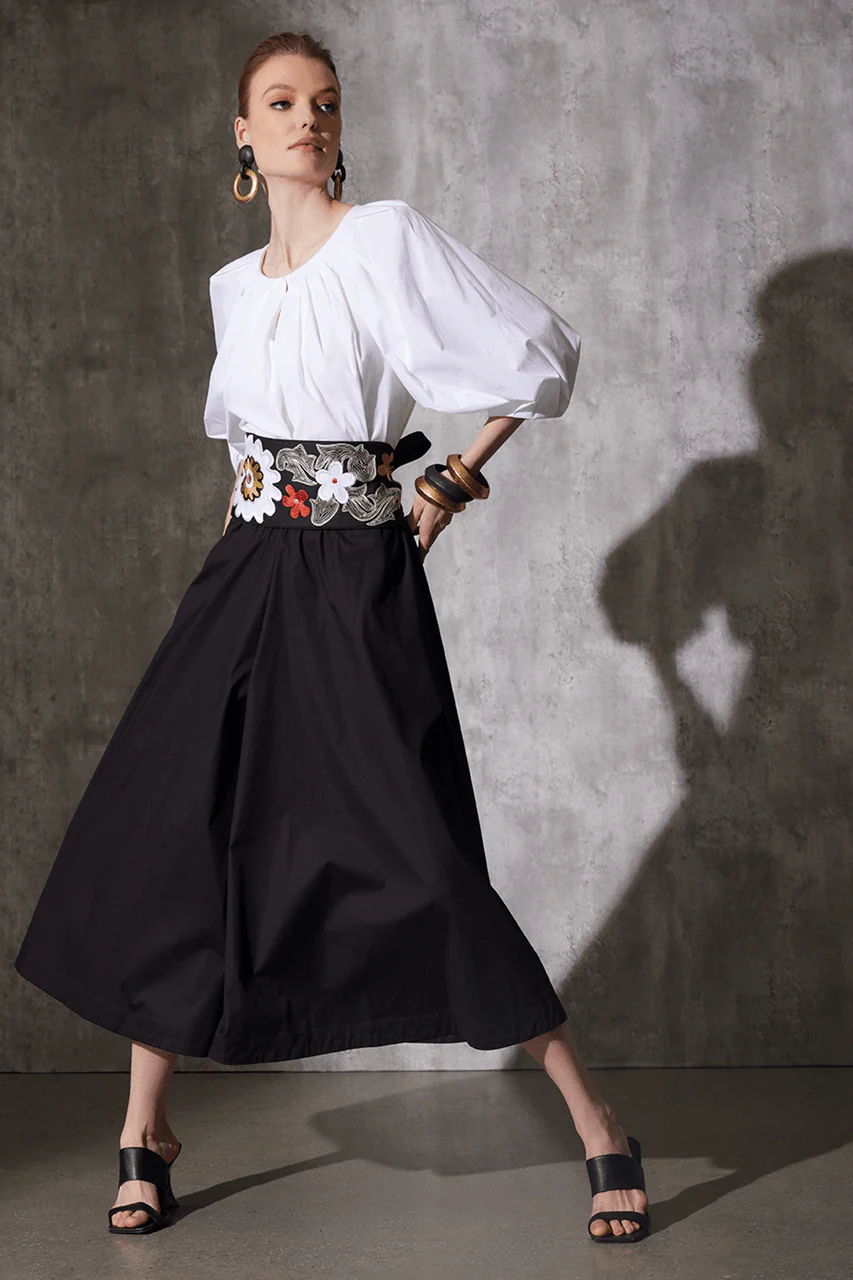 Cotton Poplin Pleated Pullover Top - Image 4