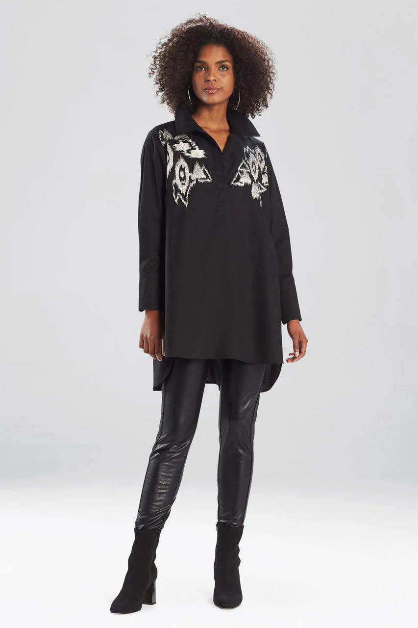 Cotton Poplin Samarkand Embroidered Tunic - Image 2