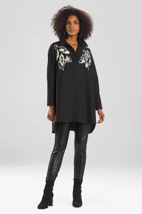 Cotton Poplin Samarkand Embroidered Tunic - Image 6