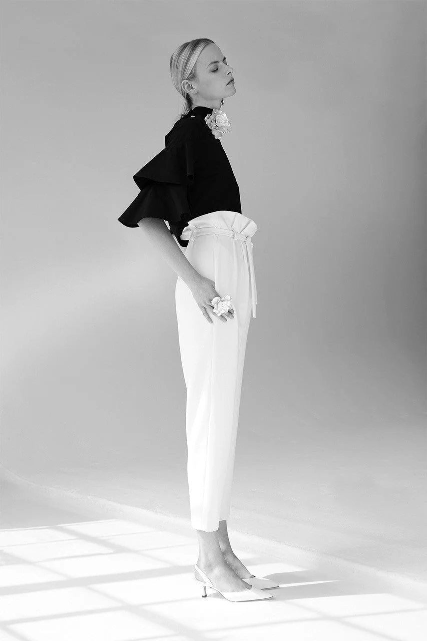 Cotton Poplin Tiered Sleeve Top - Image 3