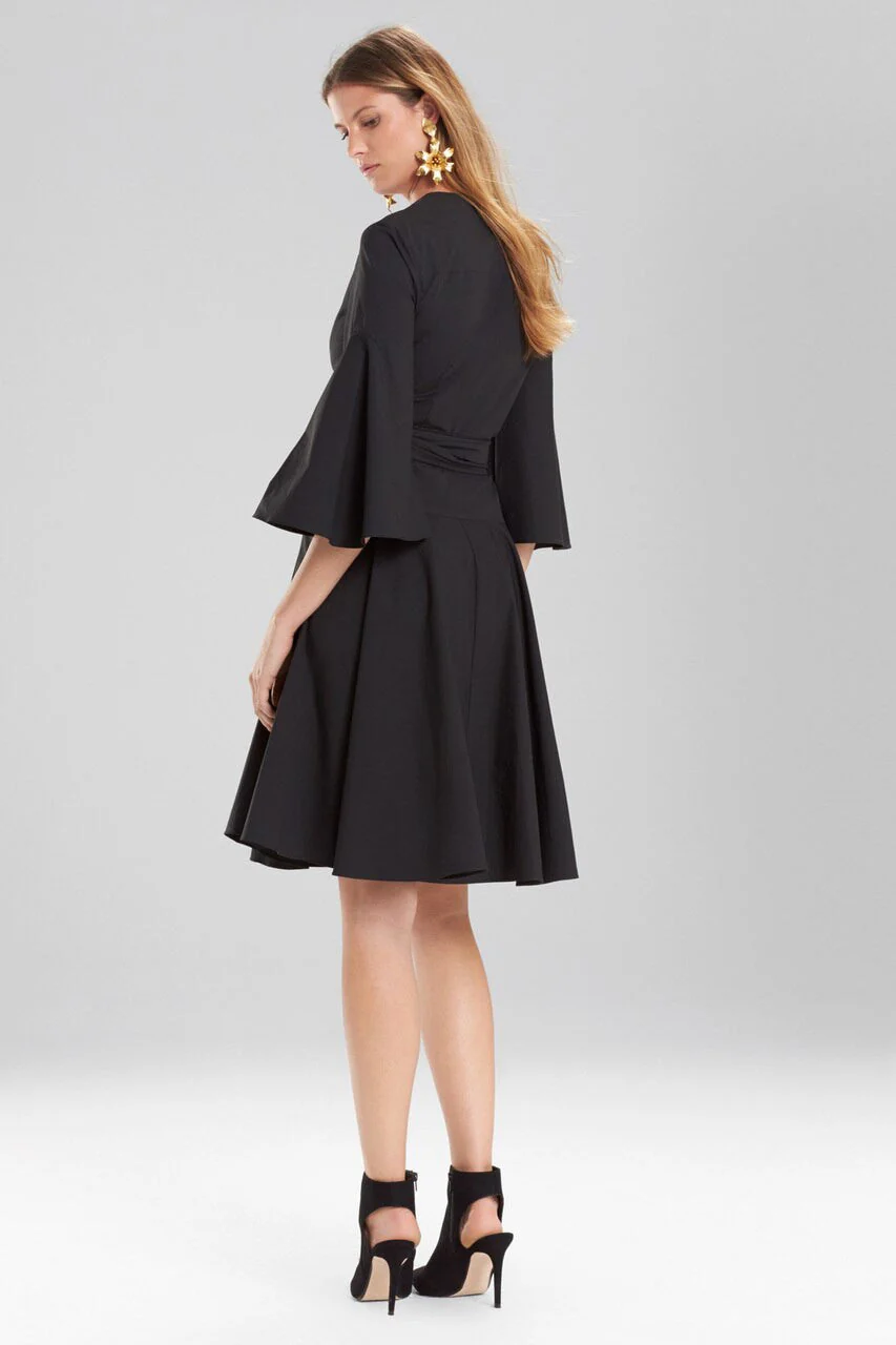 Cotton Poplin V-Neck Wrap Dress - Image 3
