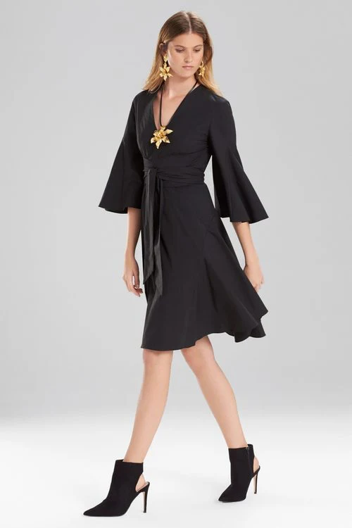 Cotton Poplin V-Neck Wrap Dress - Image 6