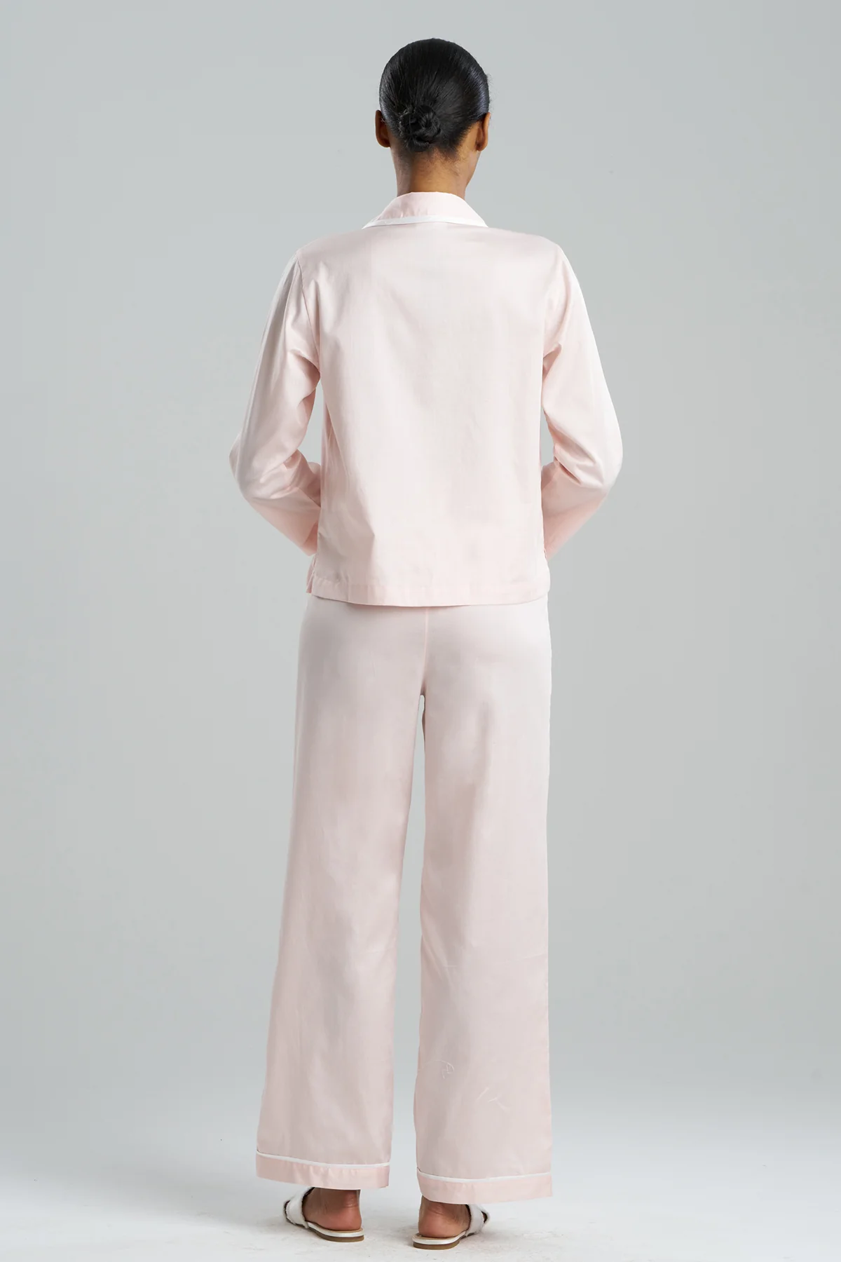Cotton Sateen Embroidered Essentials Notch PJ - Image 2
