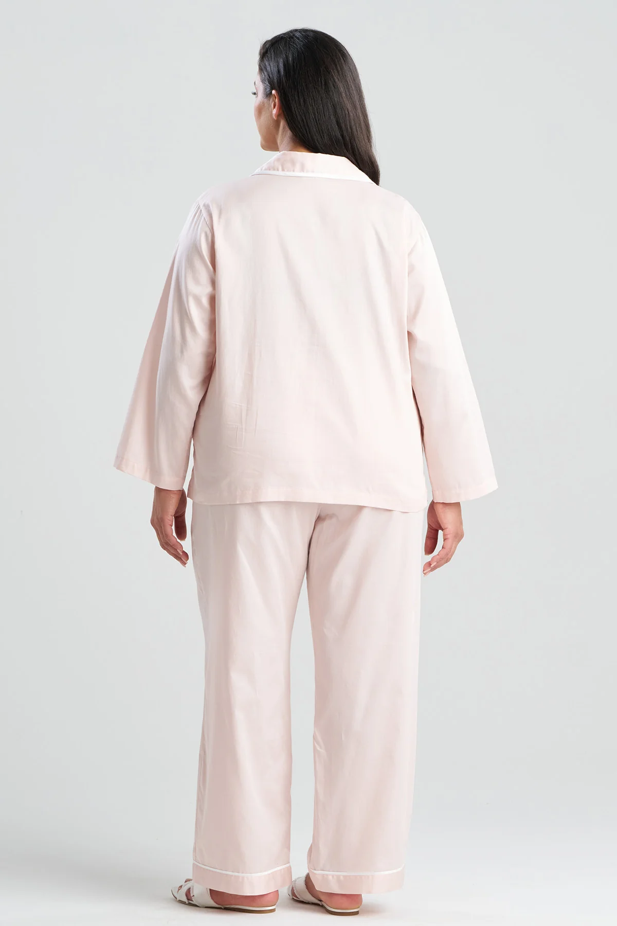 Cotton Sateen Embroidered Essentials Notch PJ - Image 4