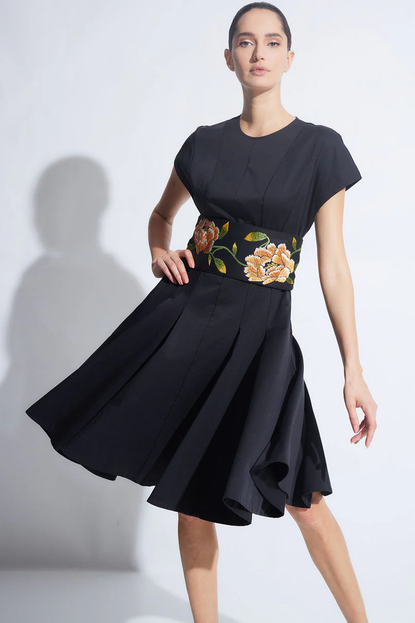 Cotton Sateen Fit & Flare Dress - Image 3