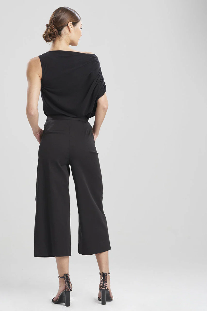 Cotton Sateen Wide Leg Crop Pants - Image 2