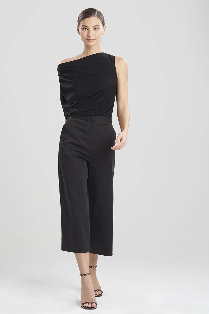 Cotton Sateen Wide Leg Crop Pants - Image 3