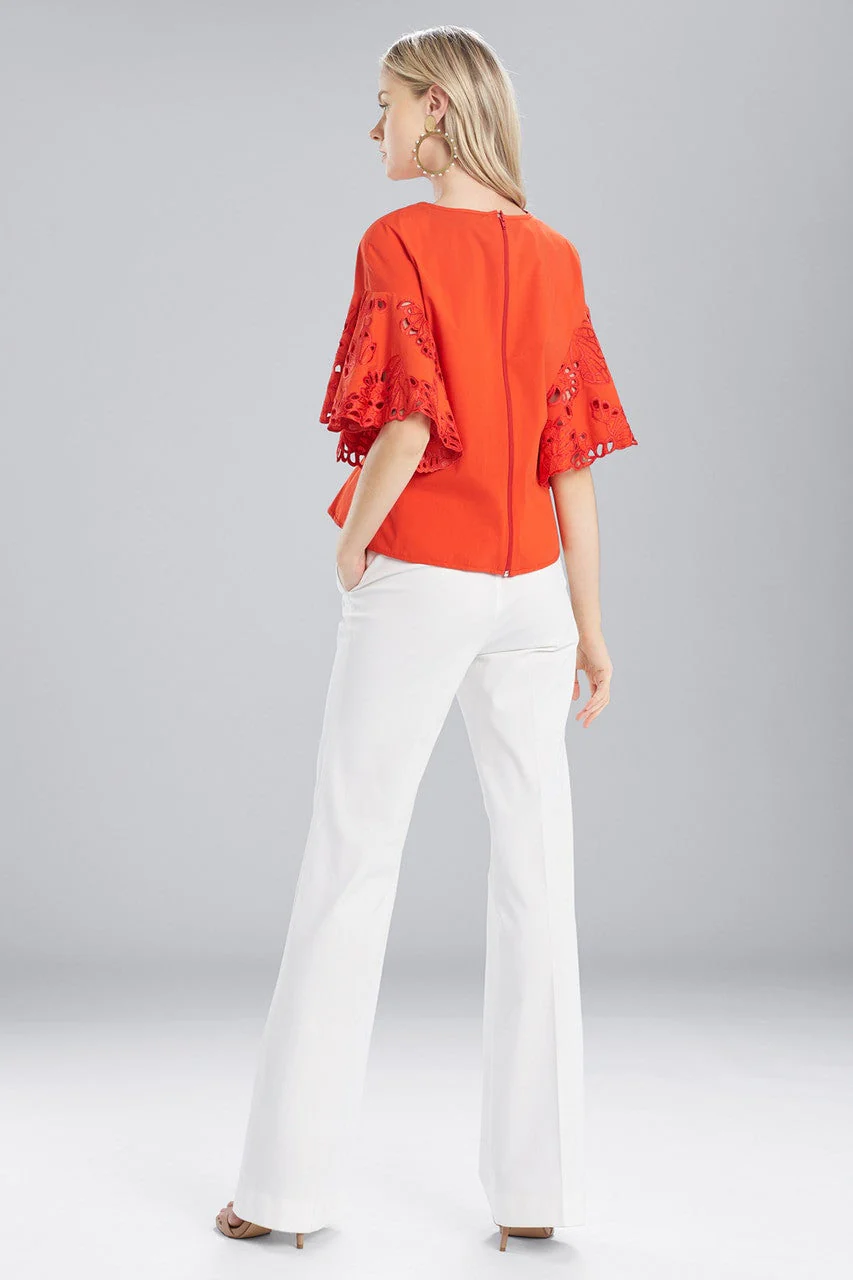 Cotton Shirting Ruffle Sleeve Top - Image 4