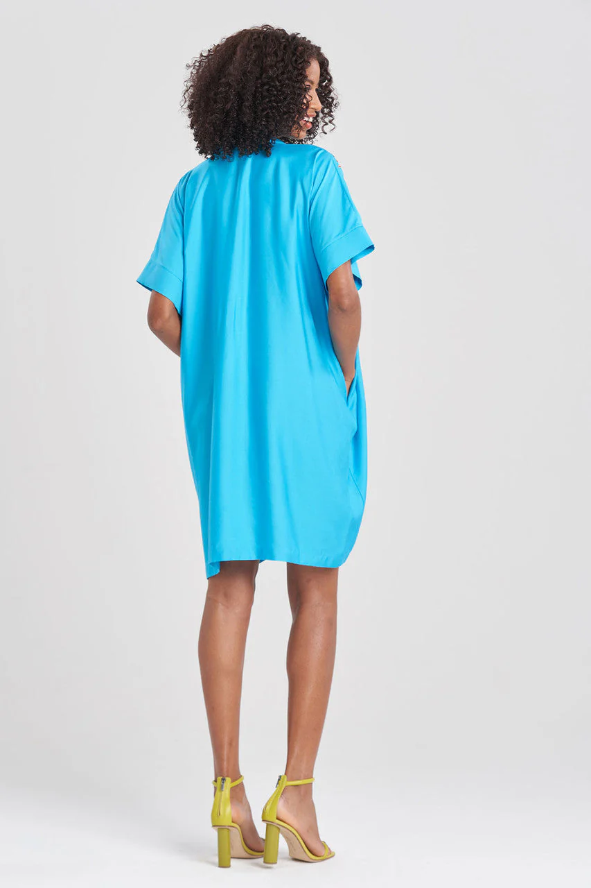 Cotton Silk Chikayo Embroidered Caftan Dress - Image 3