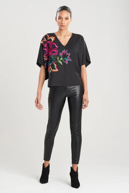 Cotton Silk Kimono Embroidered Top - Image 6