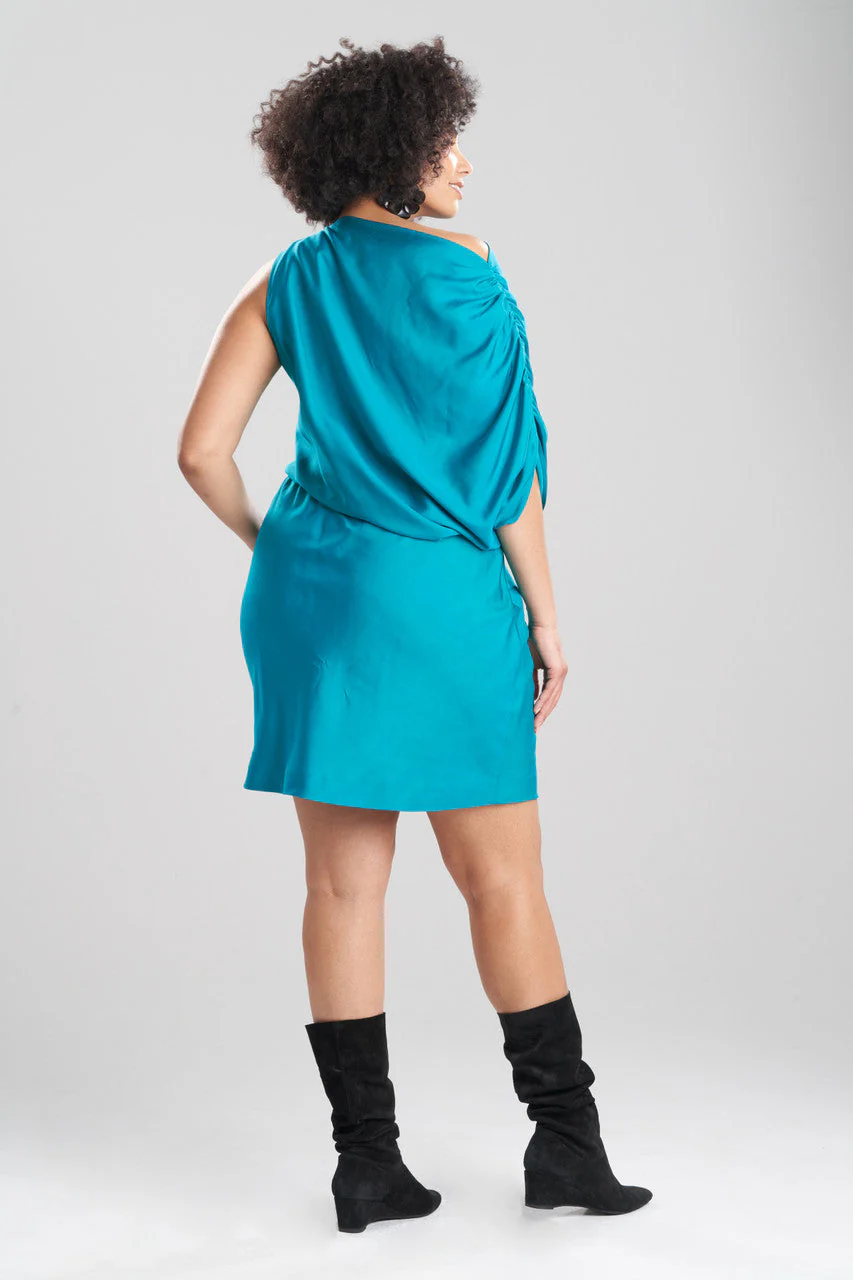 Cotton Silk Sleeveless Drape Dress - Image 3