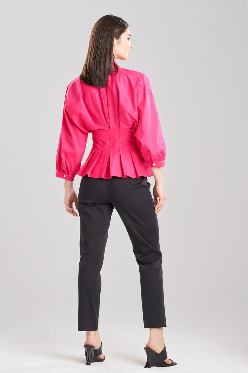 Cotton Silk Slub Pleated Shirt - Image 3