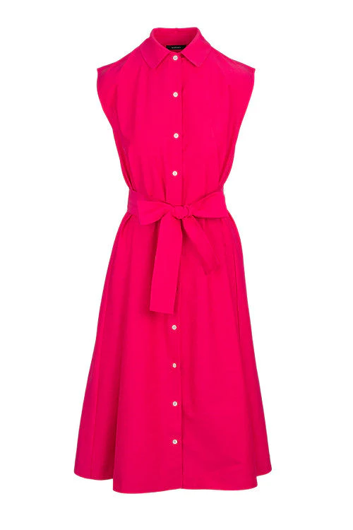 Cotton Silk Slub Trapeze Shirtdress - Image 4