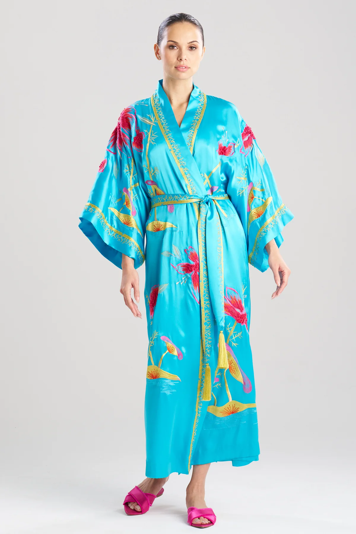 Couture Bali Embroidered Silk Robe - Image 2