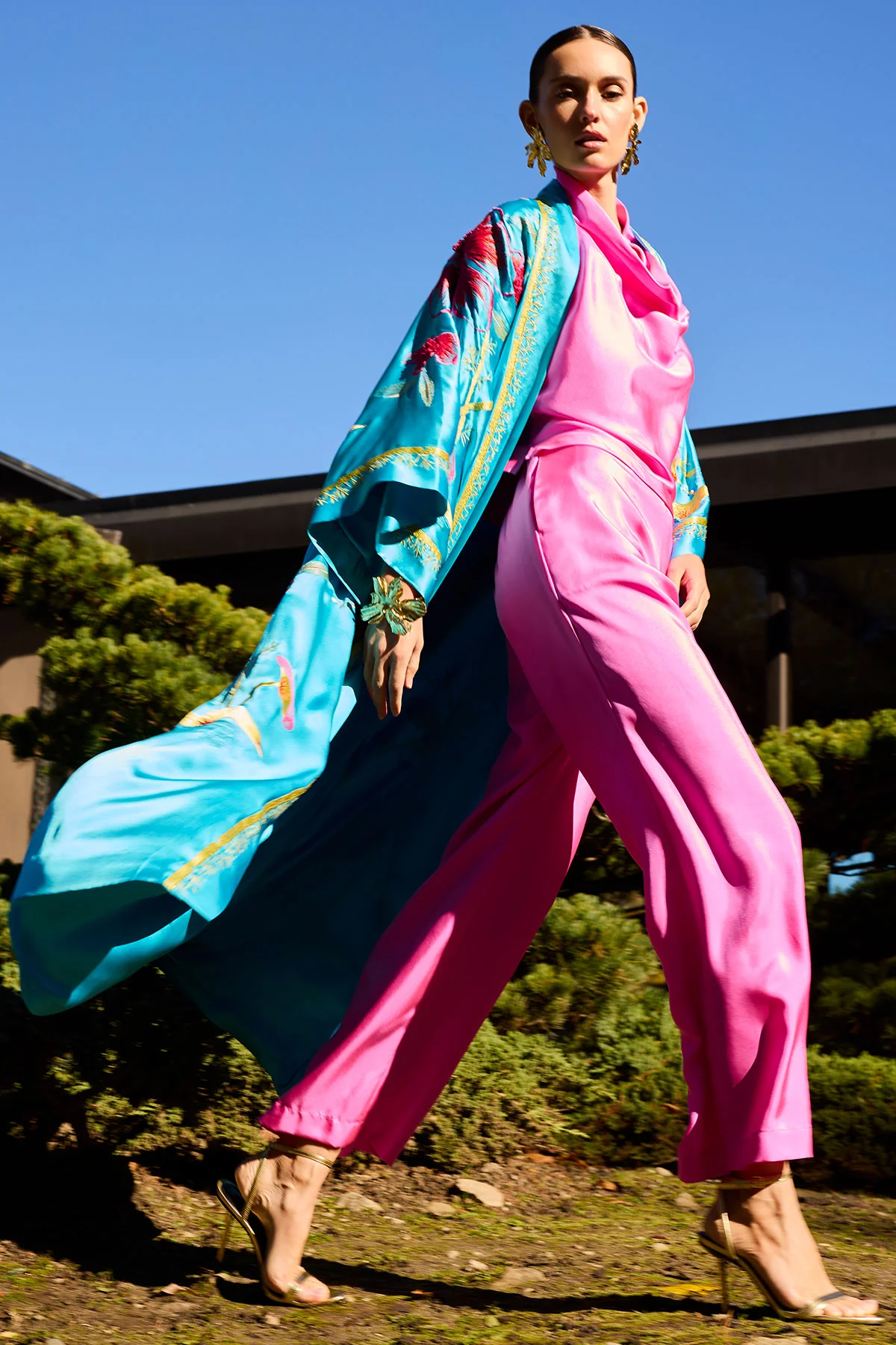 Couture Bali Embroidered Silk Robe - Image 6