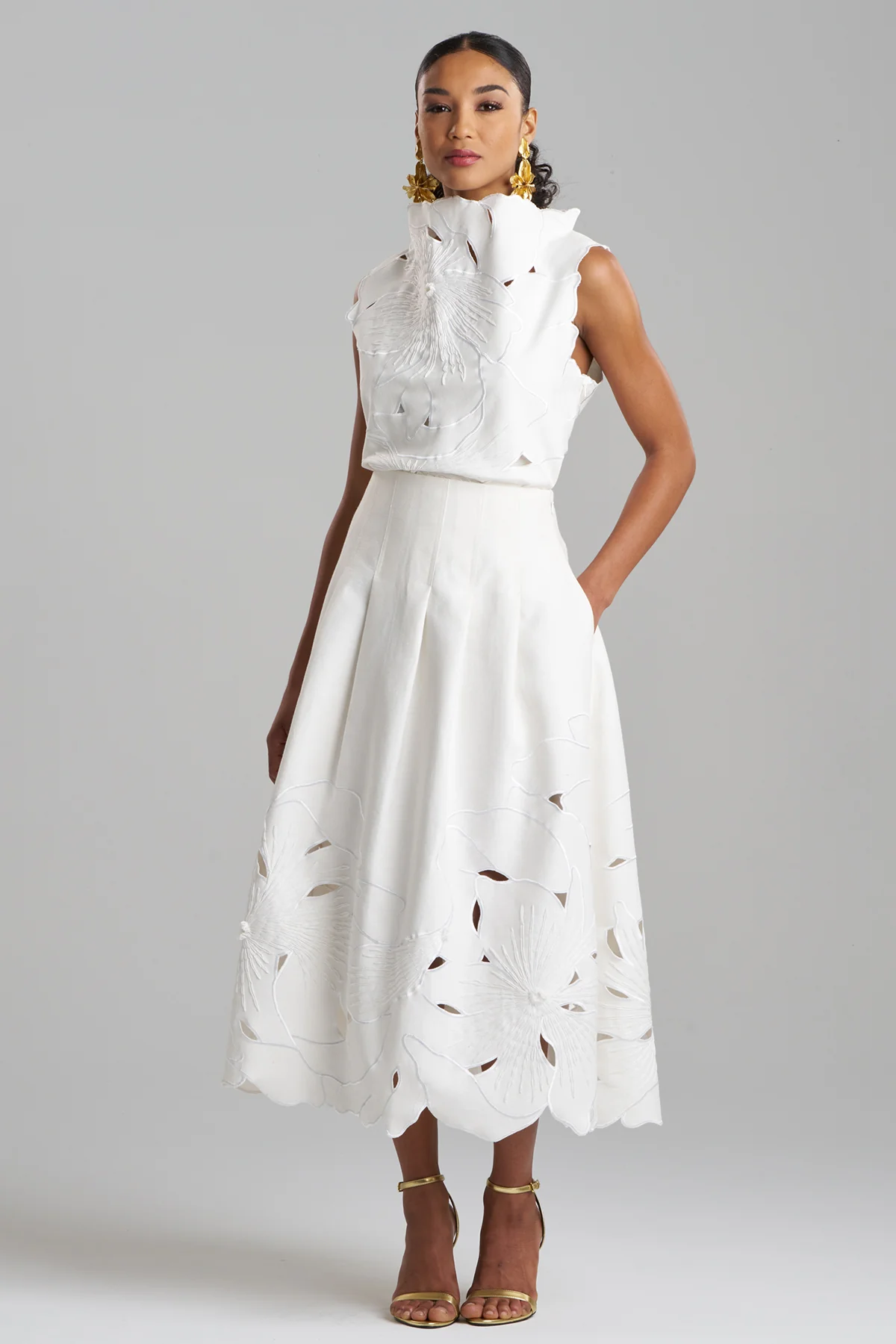 Couture Canvas Embellished Skirt