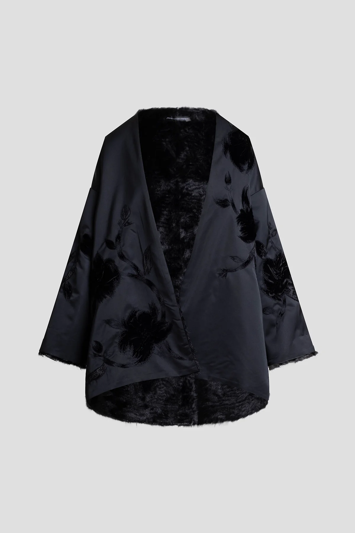 Couture Duchess Satin Embroidered Fur Coat - Image 5