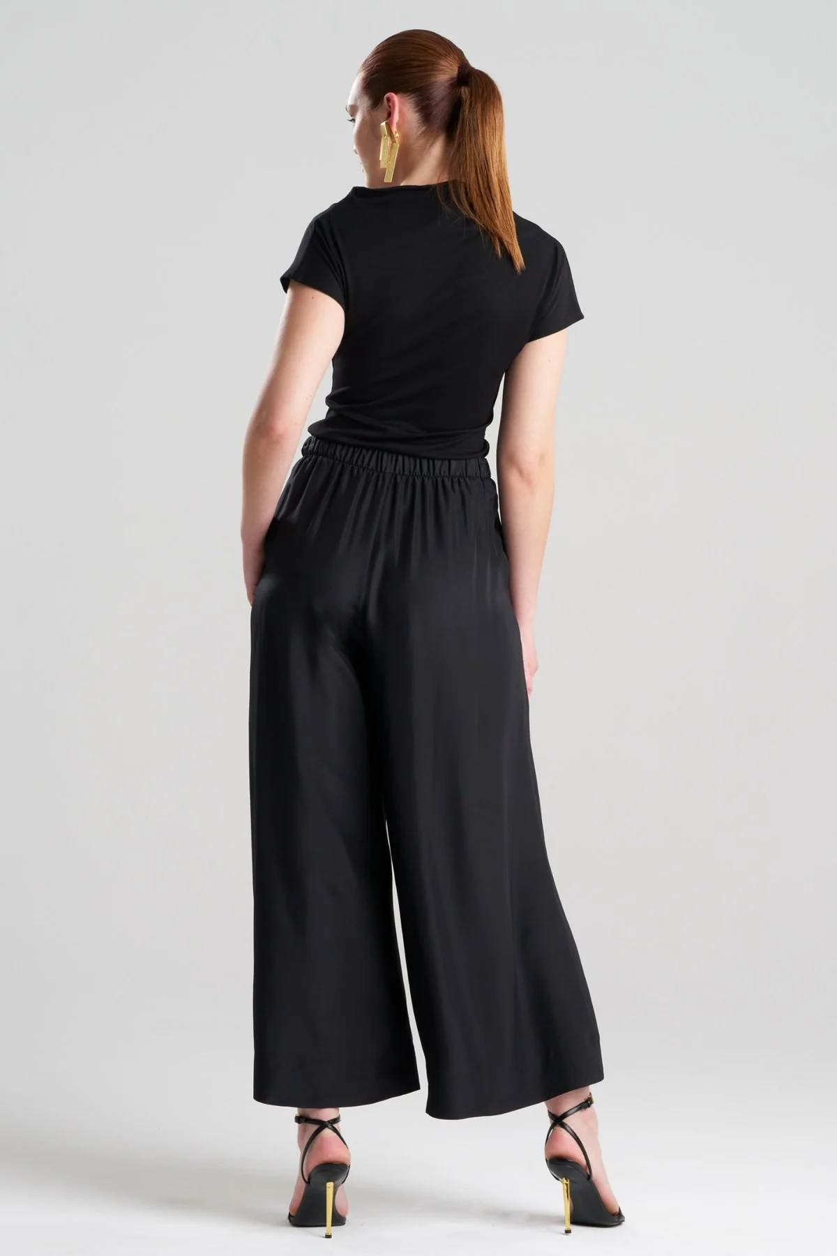 Couture Habotai Palazzo Silk Pants - Image 2