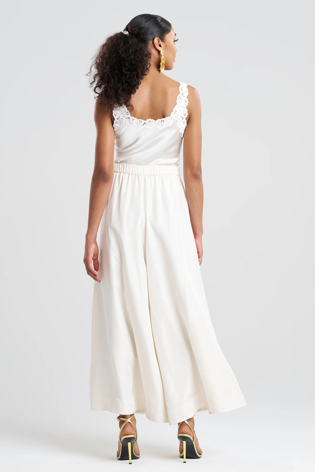 Couture Habotai Palazzo Silk Pants - Image 2