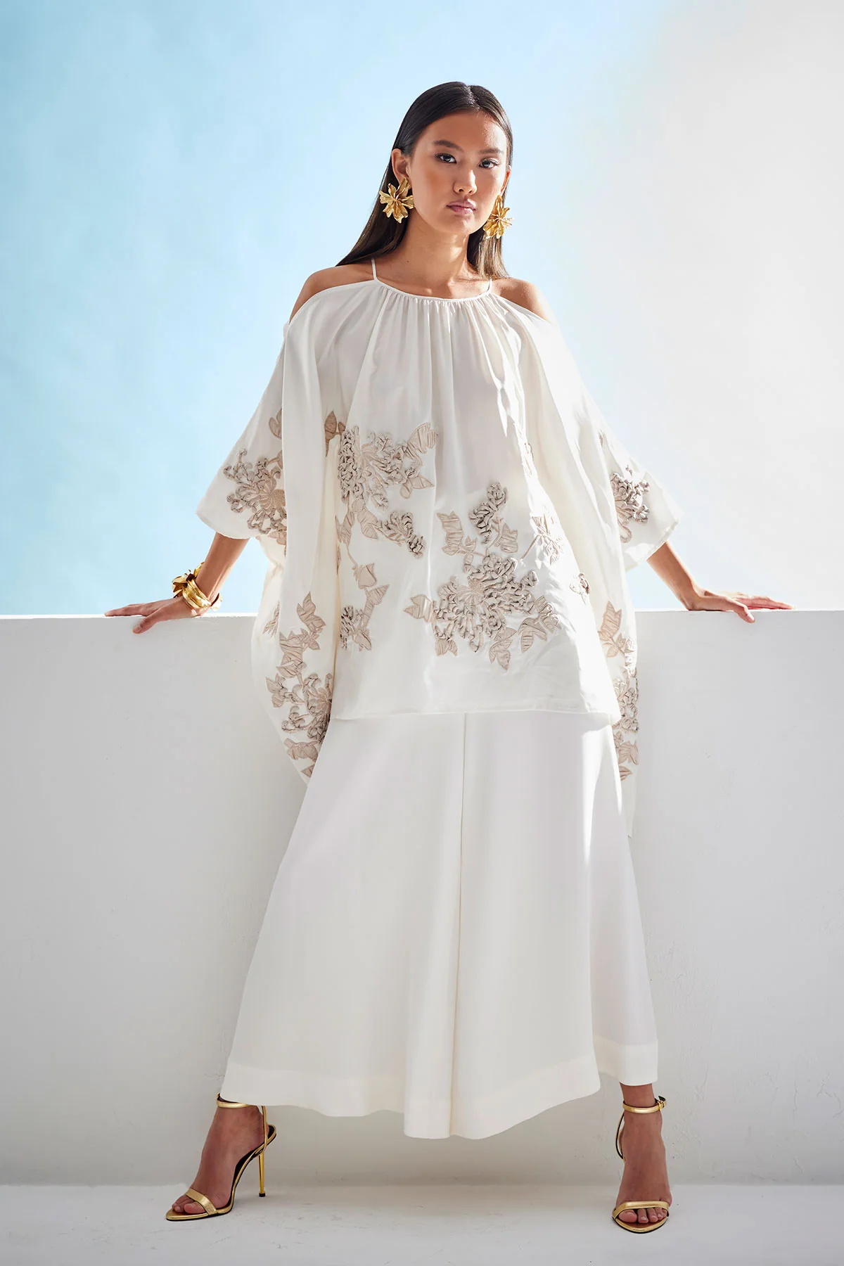 Couture Habotai Palazzo Silk Pants - Image 3
