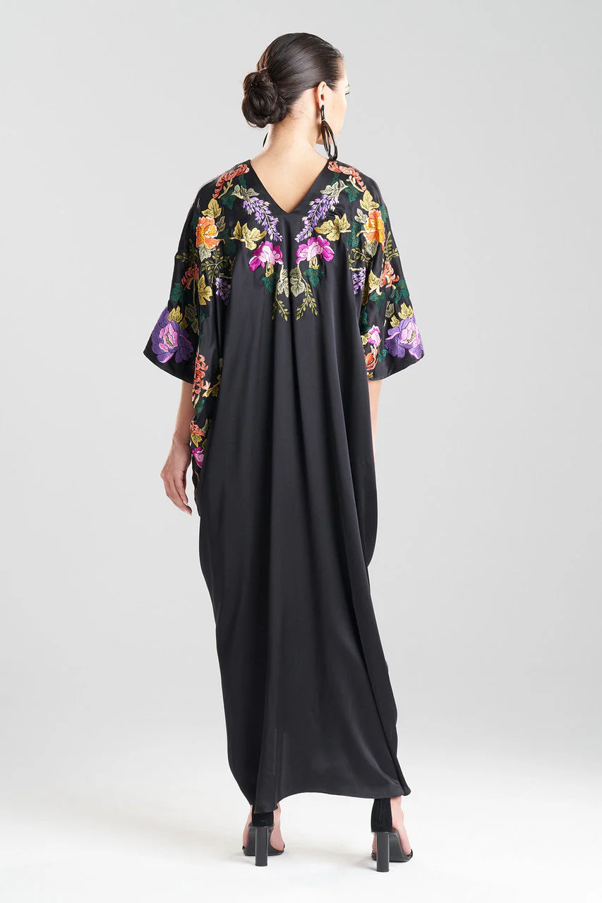 Couture Kairaku Garden Embroidered Silk Caftan - Image 2