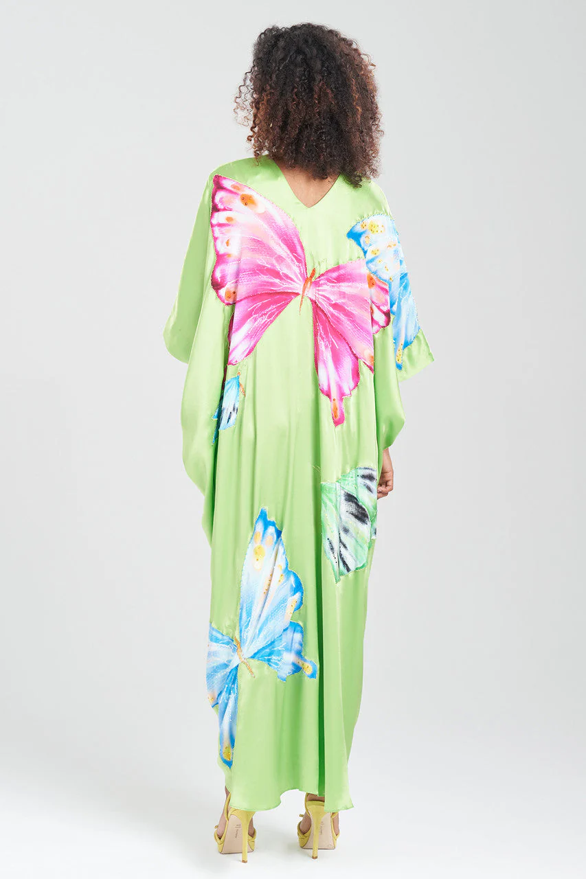 Couture Kyoko Butterfly Embroidered Silk Caftan - Image 2