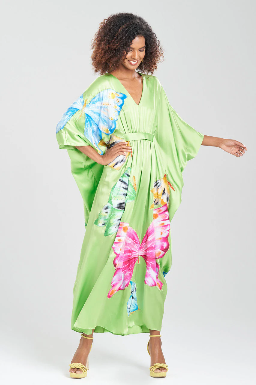 Couture Kyoko Butterfly Embroidered Silk Caftan - Image 3
