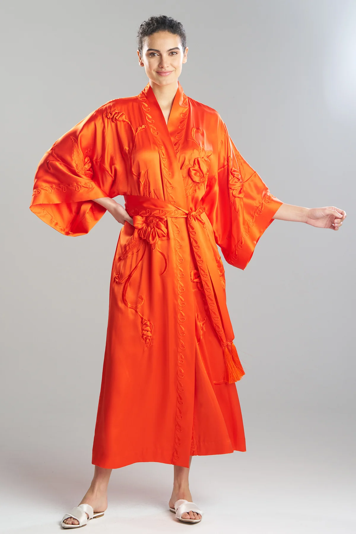 Couture Mokuren Embroidered Silk Robe - Image 2