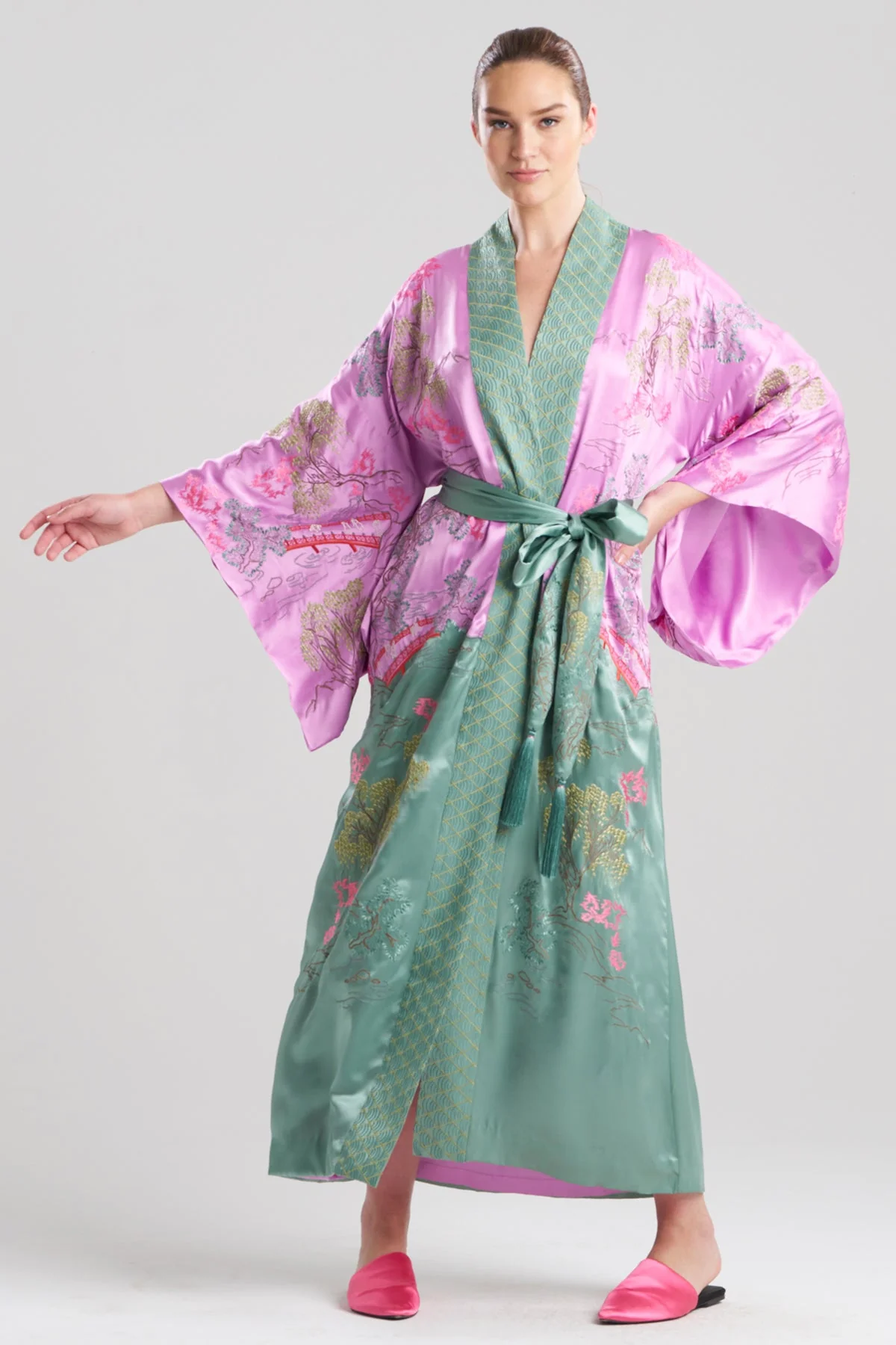 Couture Nara Embellished Drop Sleeve Silk Robe - Image 2