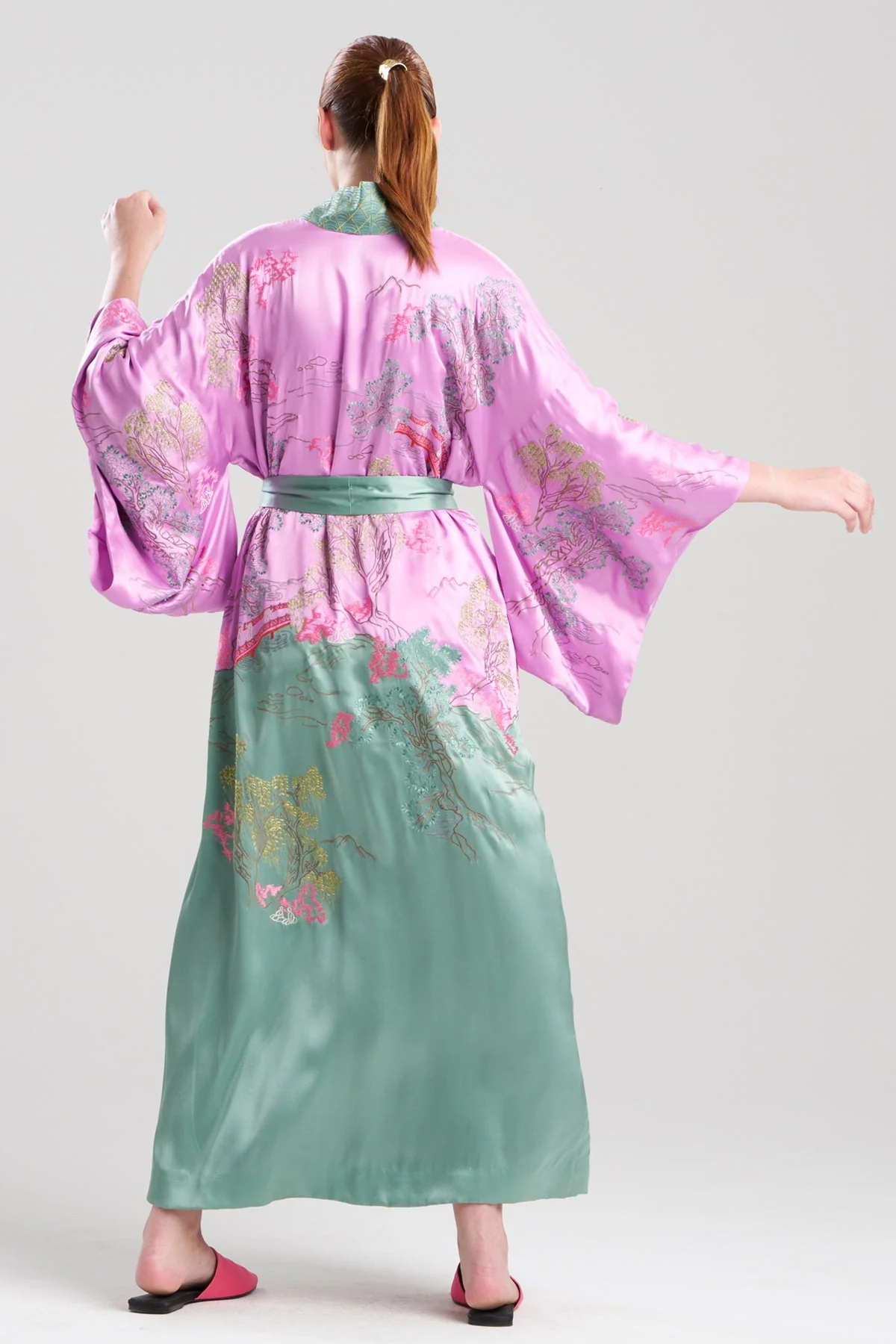 Couture Nara Embellished Drop Sleeve Silk Robe - Image 3
