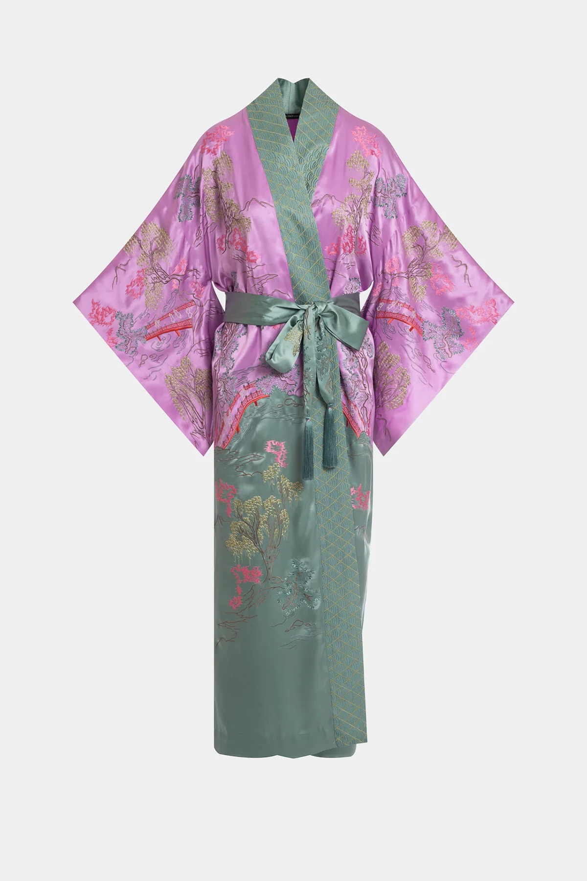 Couture Nara Embellished Drop Sleeve Silk Robe - Image 5