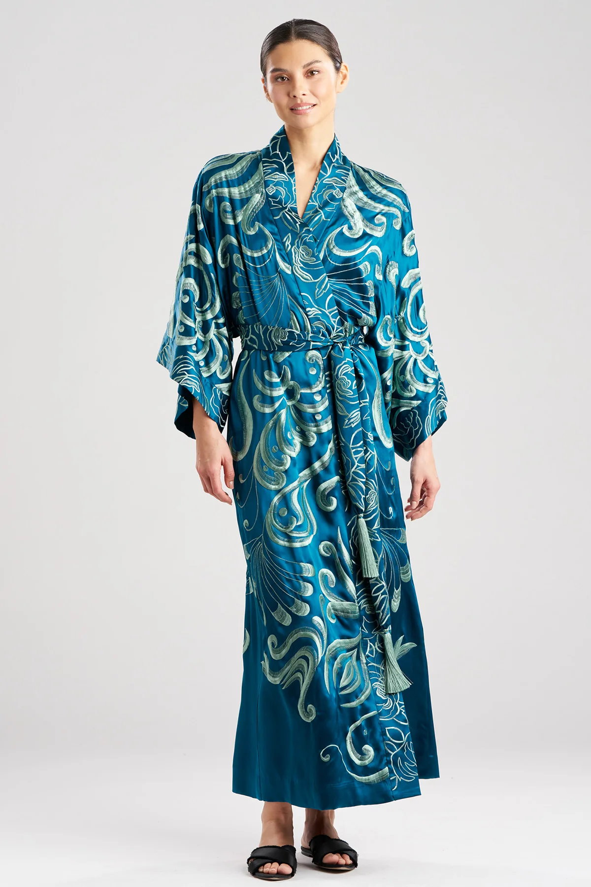 Couture Nouveau Embellished Silk Robe