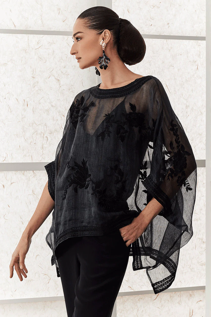 Couture Piña Embroidered Caftan Top - Image 4