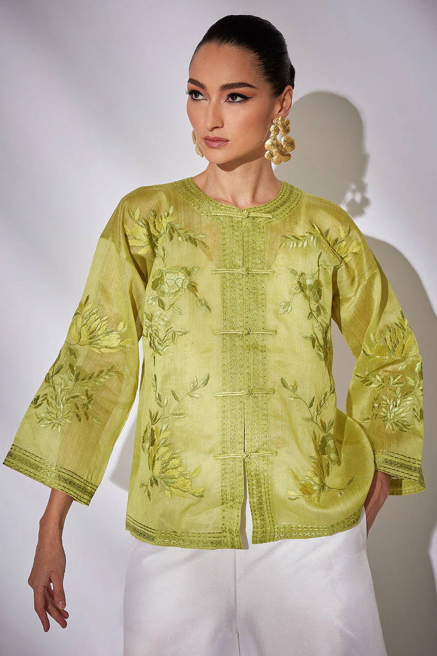Couture Piña Embroidered Mandarin Jacket - Image 5