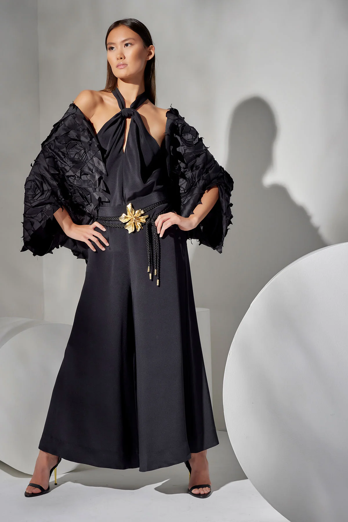 Couture Silk Crepe Fringe Halter Top - Image 4