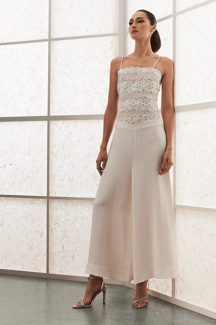 Couture Silk Crepe Palazzo Pants