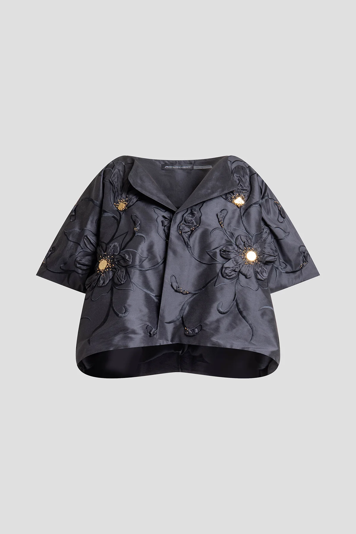 Couture Silk Dupioni Embellished Short Jacket - Image 4