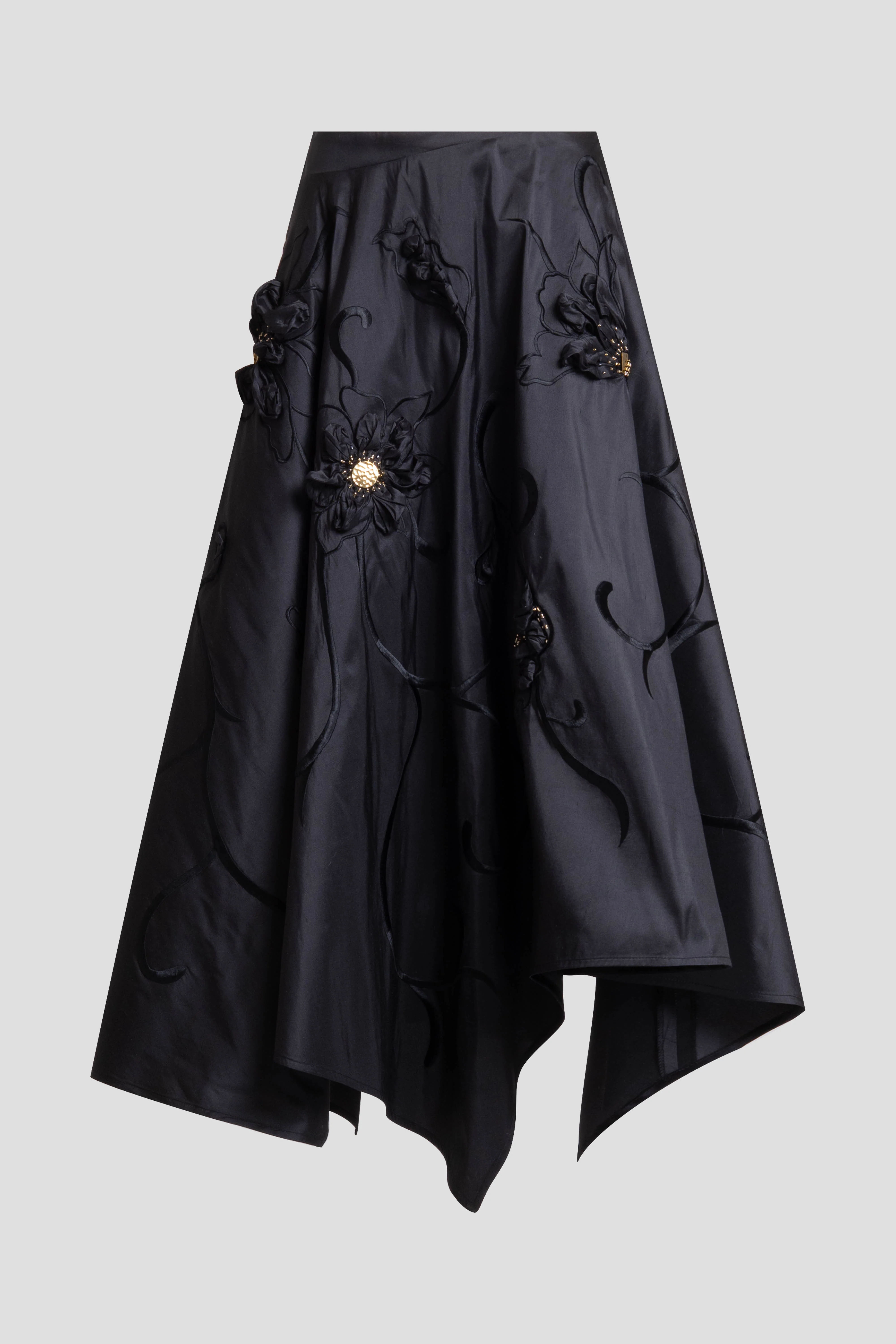 Couture Silk Dupioni Embellished Skirt - Image 4