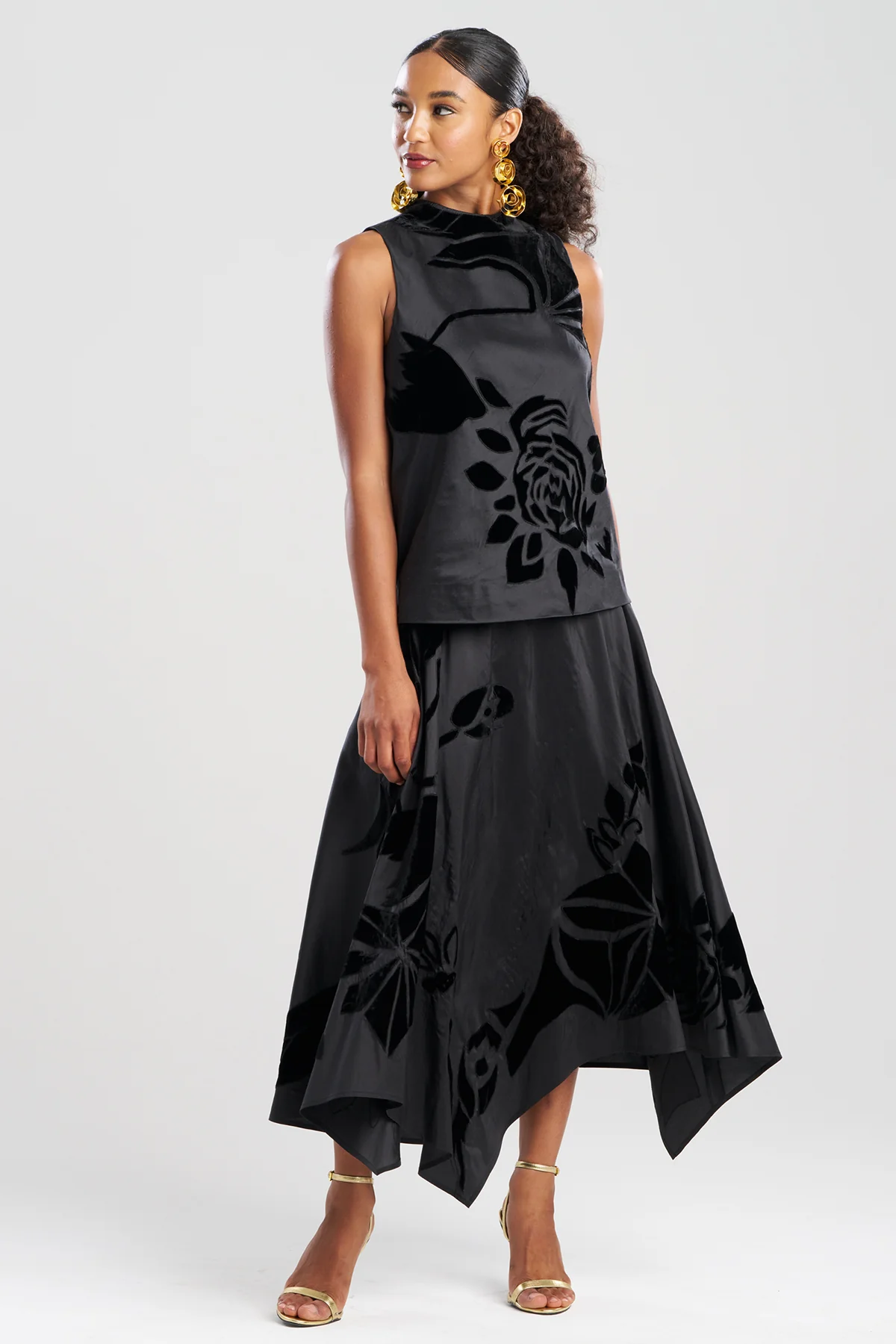 Couture Silk Dupioni Embroidered Halter Top