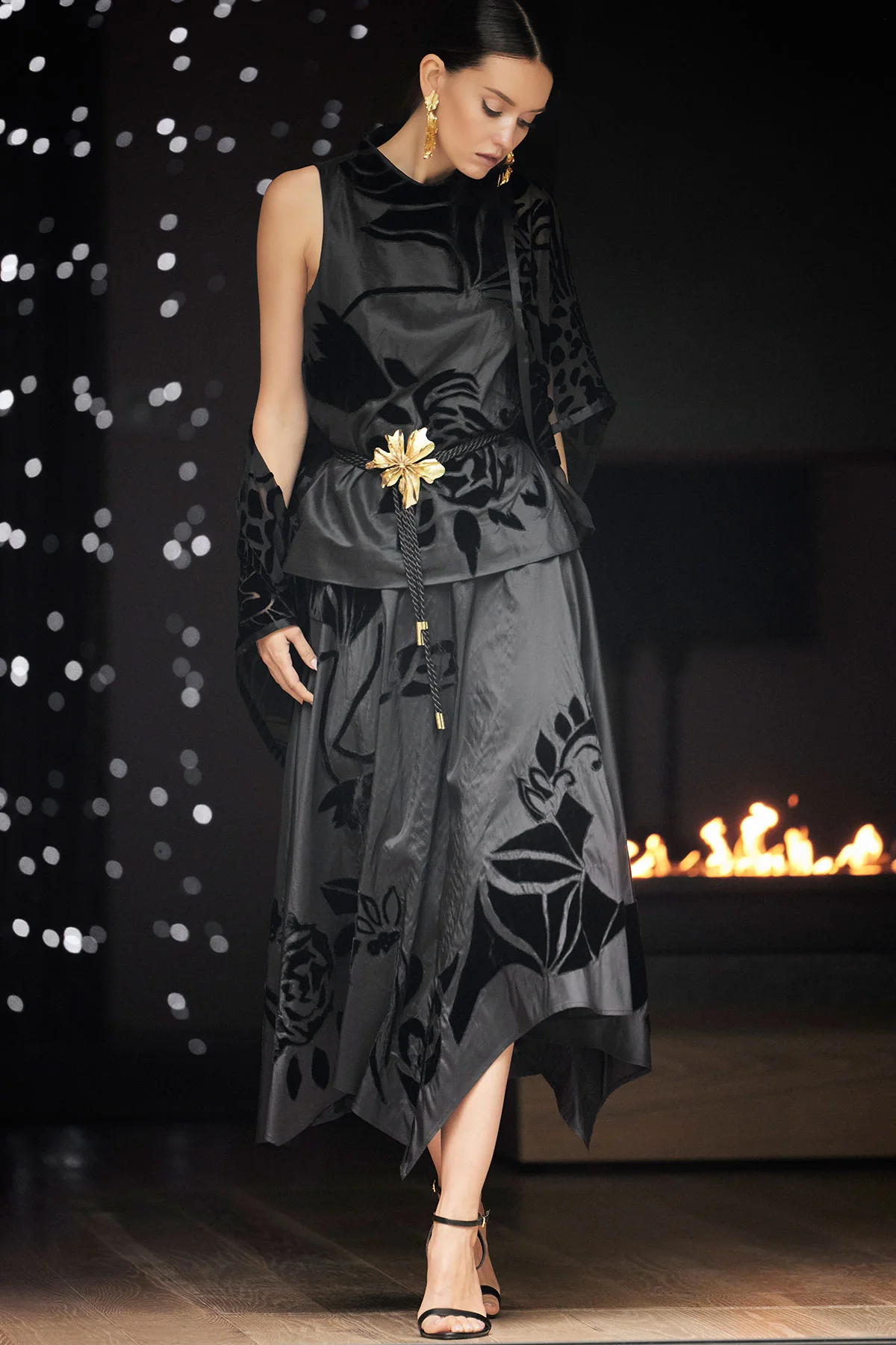 Couture Silk Dupioni Embroidered Halter Top - Image 3