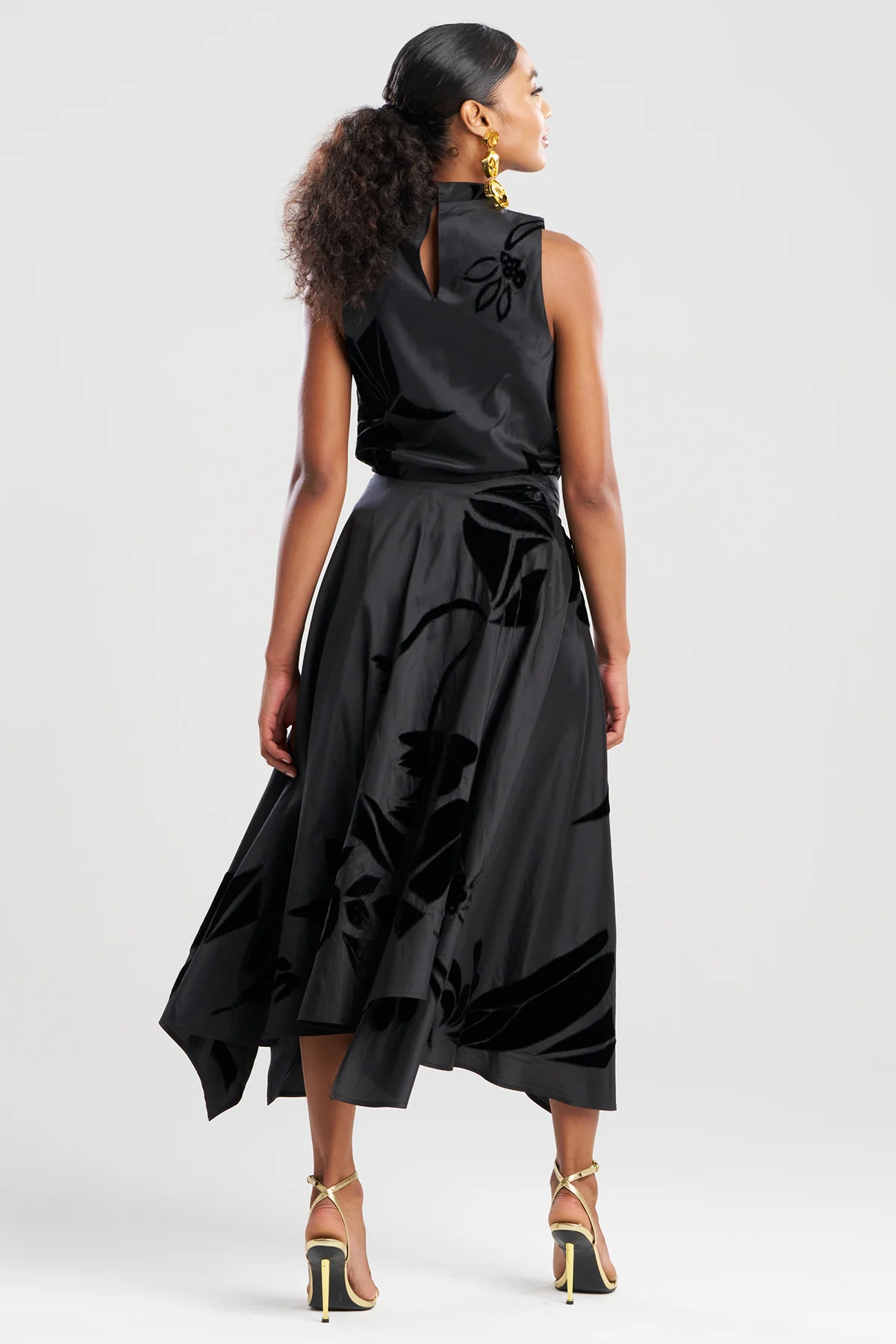Couture Silk Dupioni Embroidered Skirt - Image 3