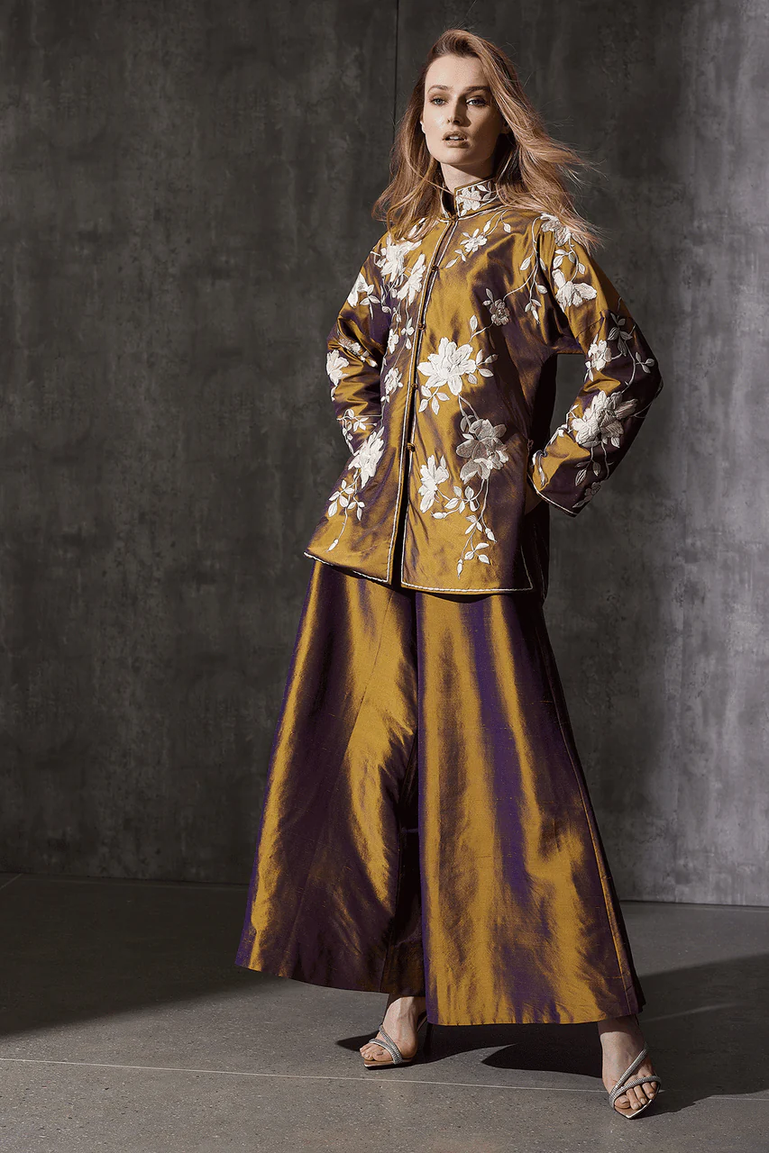 Couture Silk Dupioni Palazzo Pants - Image 4