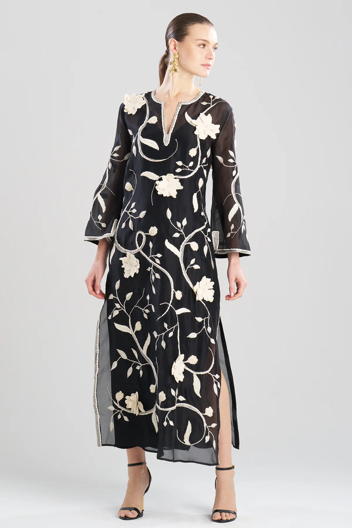 Couture Silk Organza Embellished Caftan - Image 2